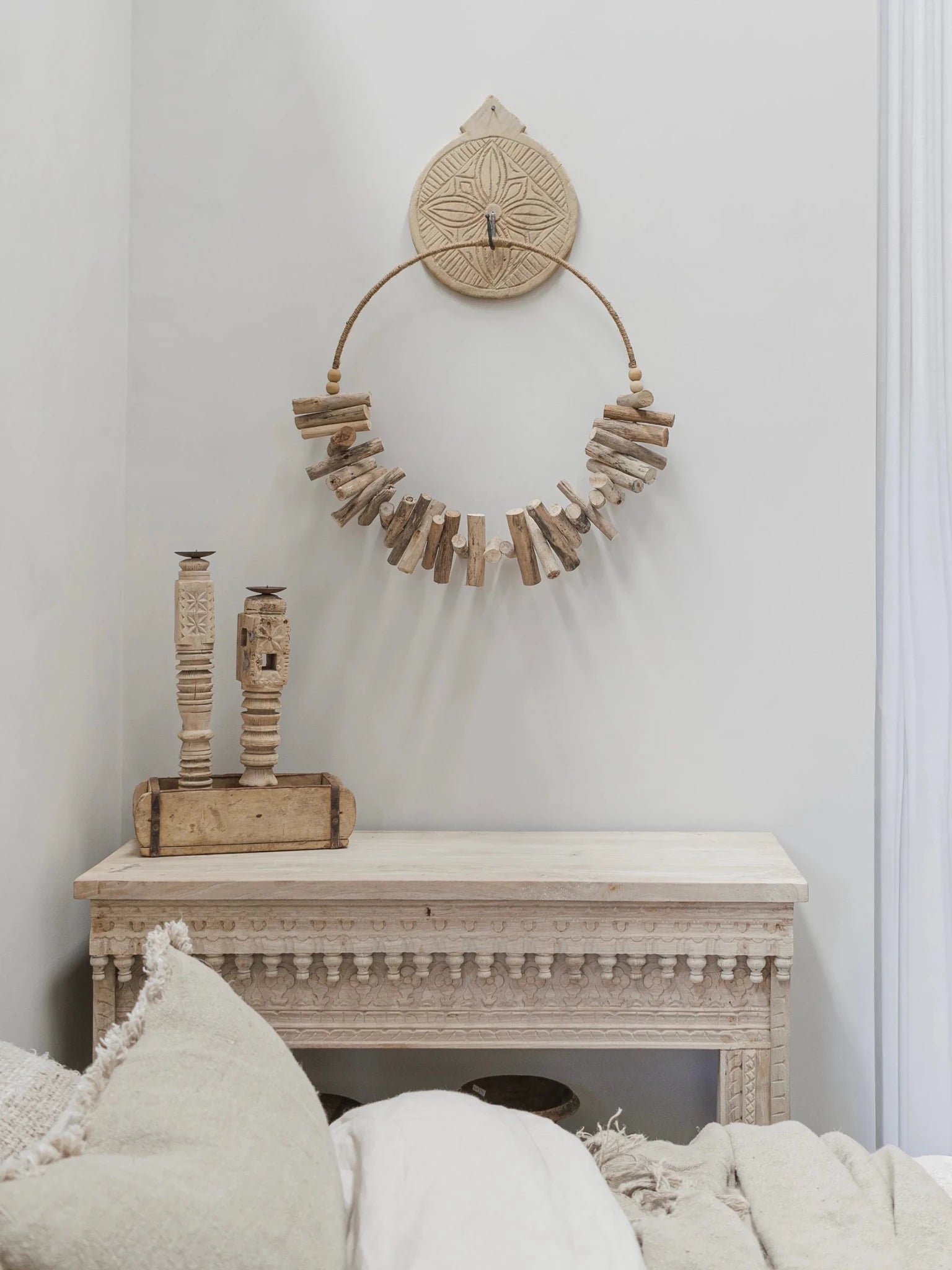 Indian Carved Single Statement Wall Hook - Large - Wander & Wild Home