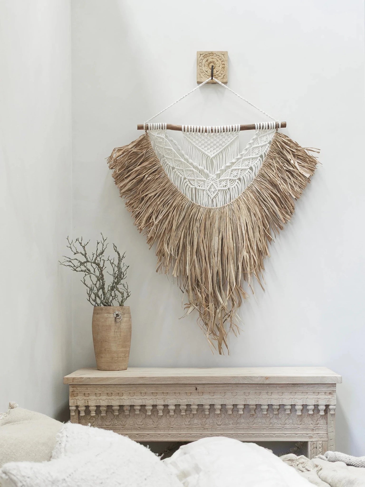 Indian Carved Single Wall Hook - Square - Wander & Wild Home