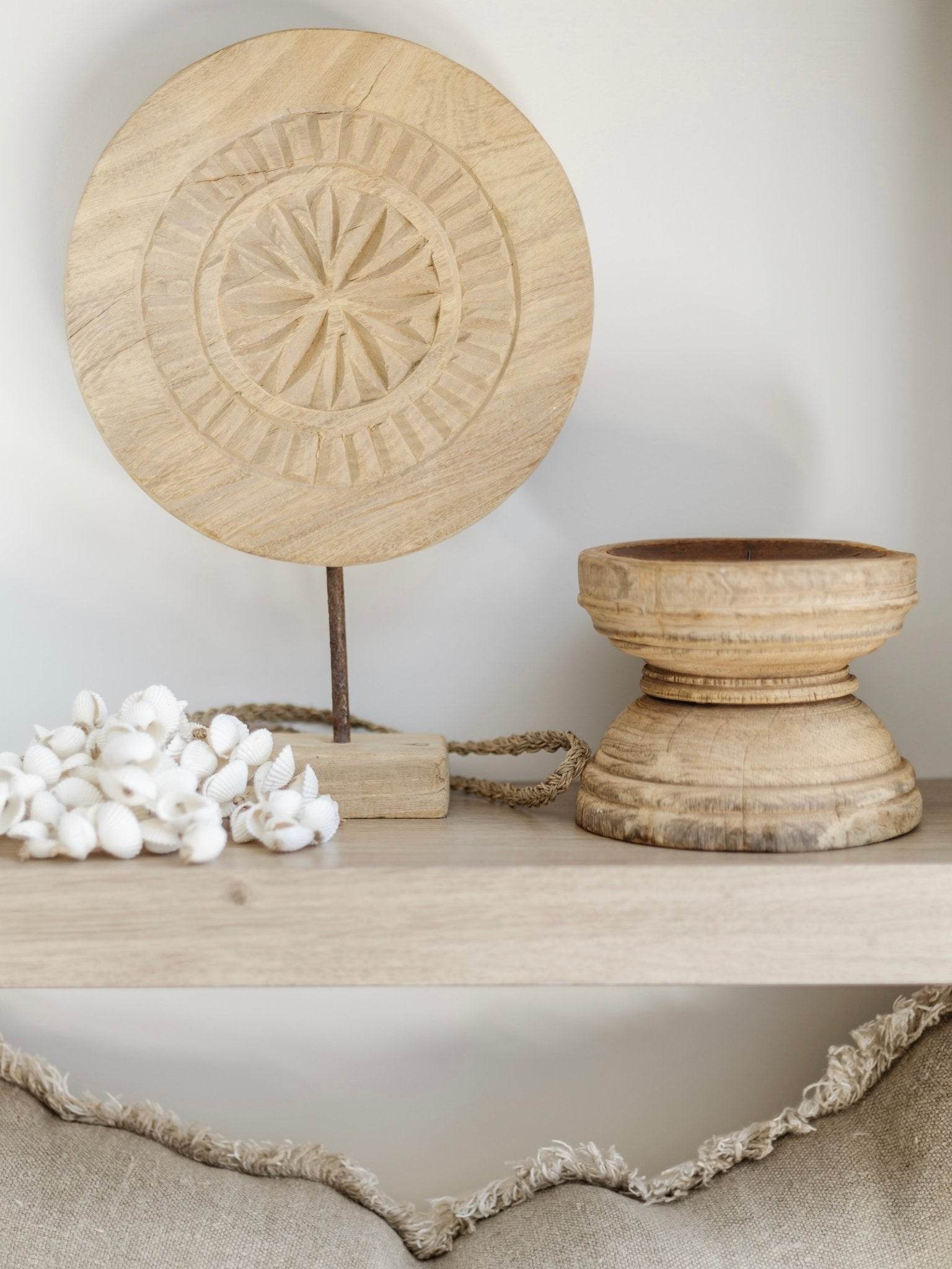 Indian Seeder Candle Stand -Round base - Wander & Wild Home