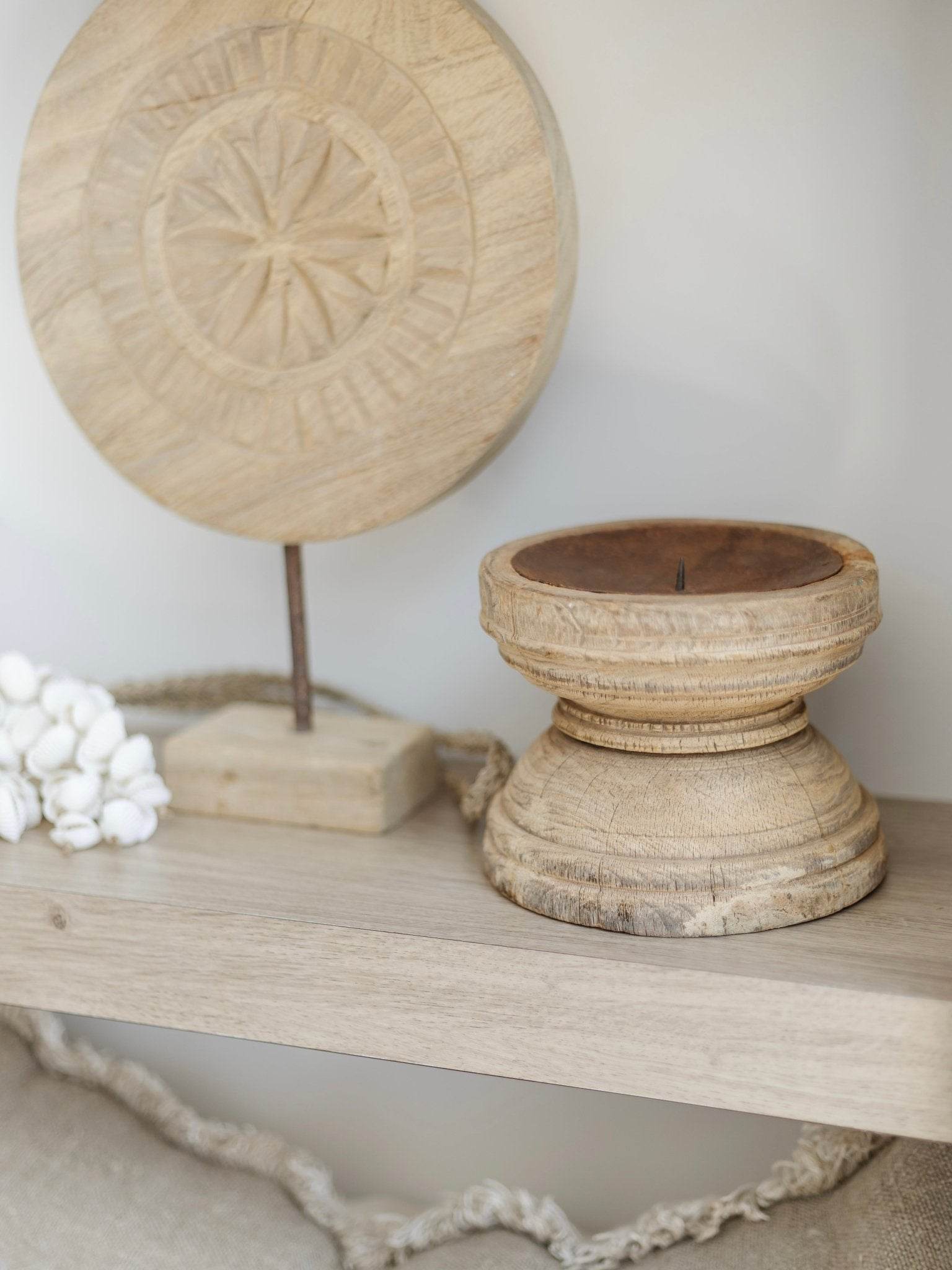 Indian Seeder Candle Stand -Round base - Wander & Wild Home