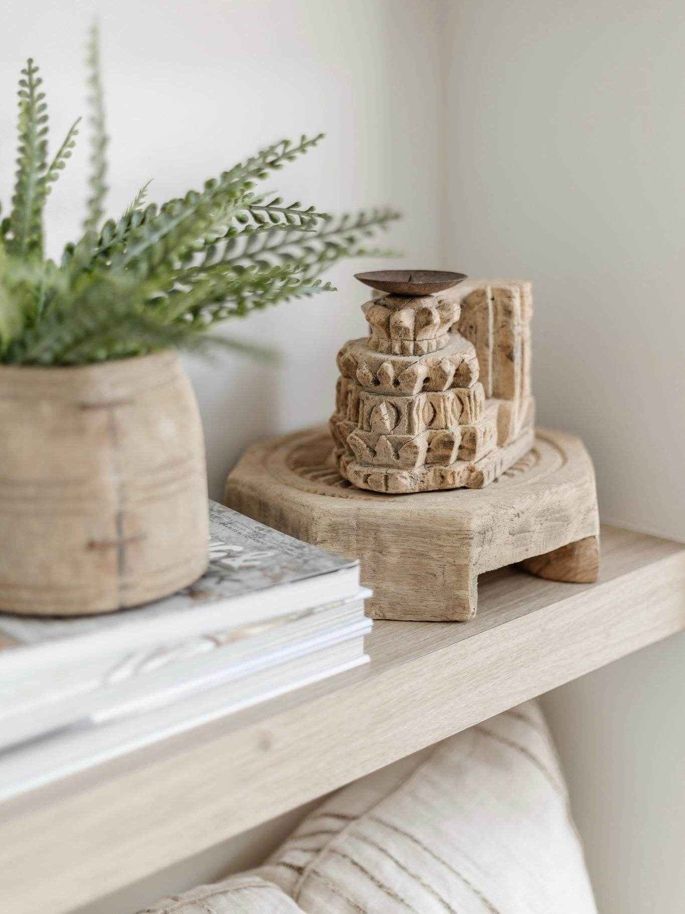 Indian Vintage Chapati Plate -Carved