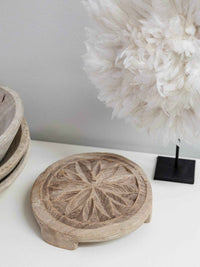 Indian Vintage Chapati Plate - Carved - Wander & Wild Home