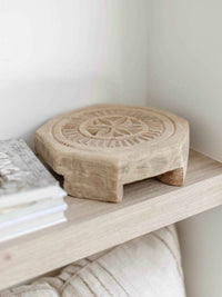 Indian Vintage Chapati Plate - Carved - Wander & Wild Home