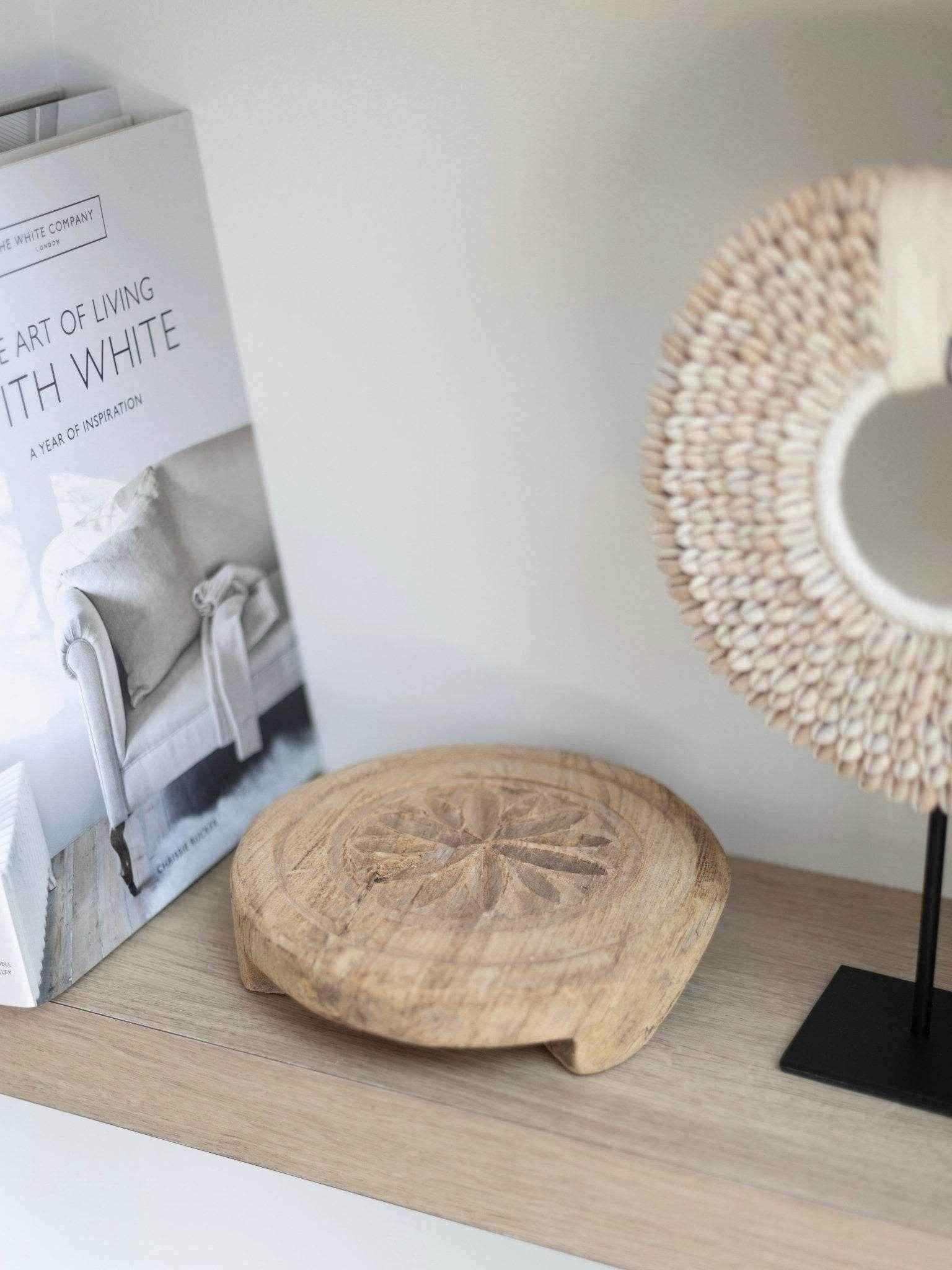 Indian Vintage Chapati Plate -Carved