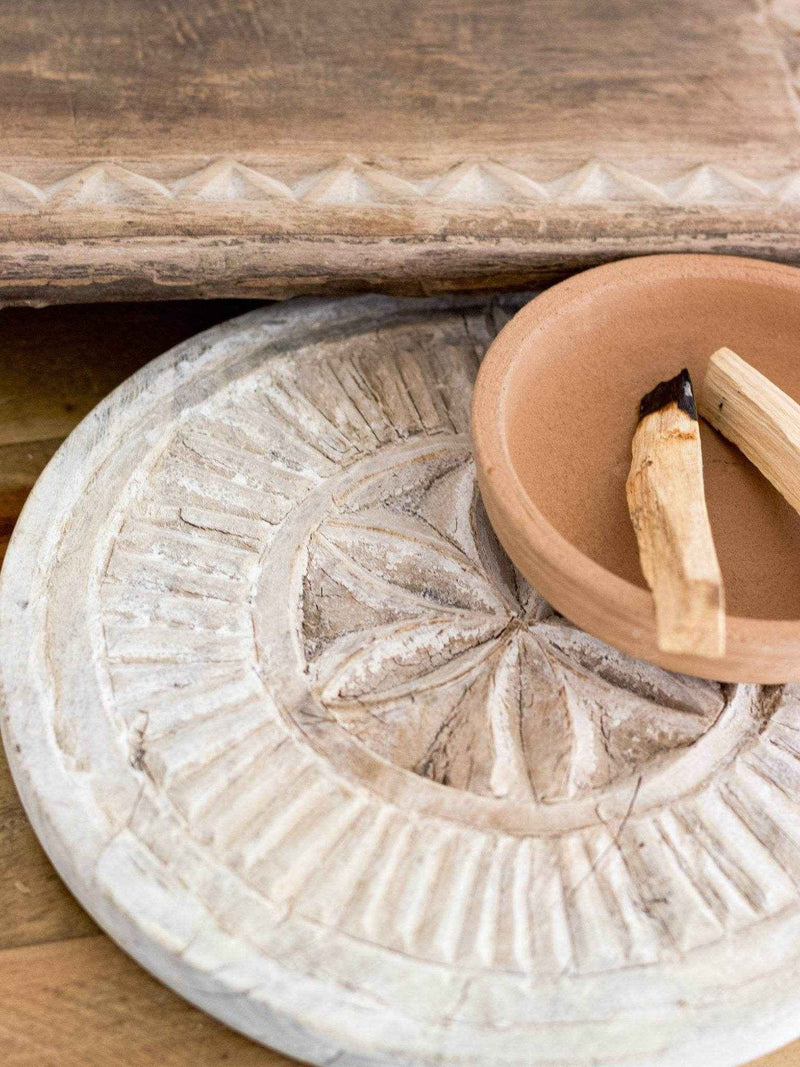 Indian Vintage Chapati Plate - Carved - Wander & Wild Home