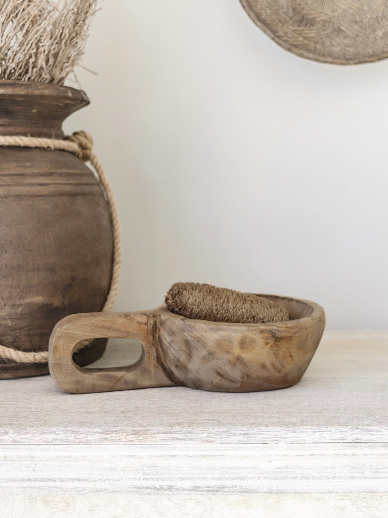 Indian Wooden Handled Display Dish - Round - Wander & Wild Home