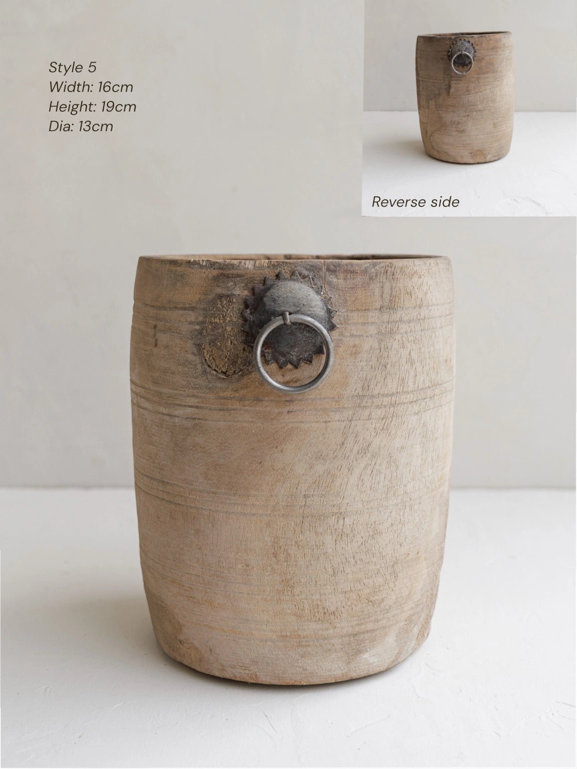 Indian Wooden Mana Pot - Wander & Wild Home