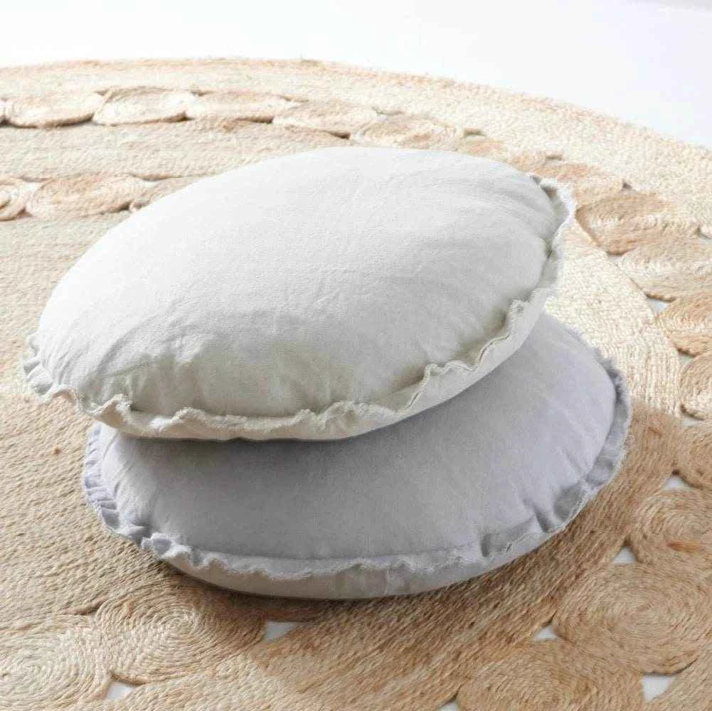 Lulu Linen Round Cushion - Natural