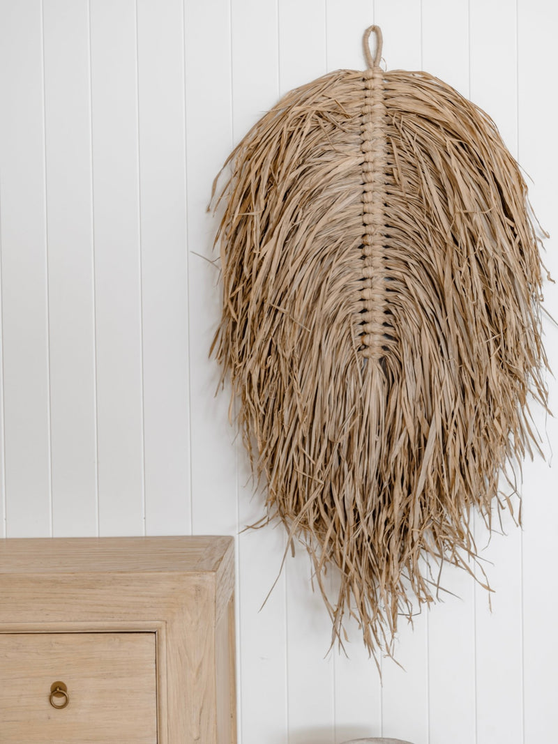 Luma | Raffia Leaf Wall Hanging - Wander & Wild Home
