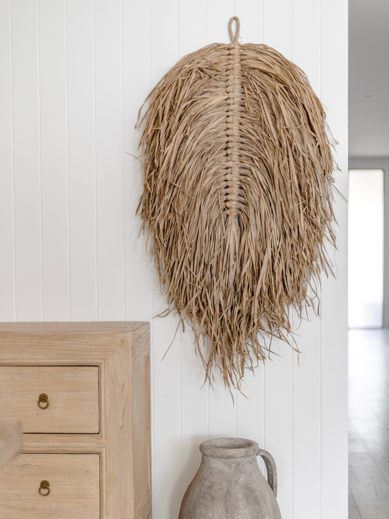 Luma | Raffia Leaf Wall Hanging - Wander & Wild Home