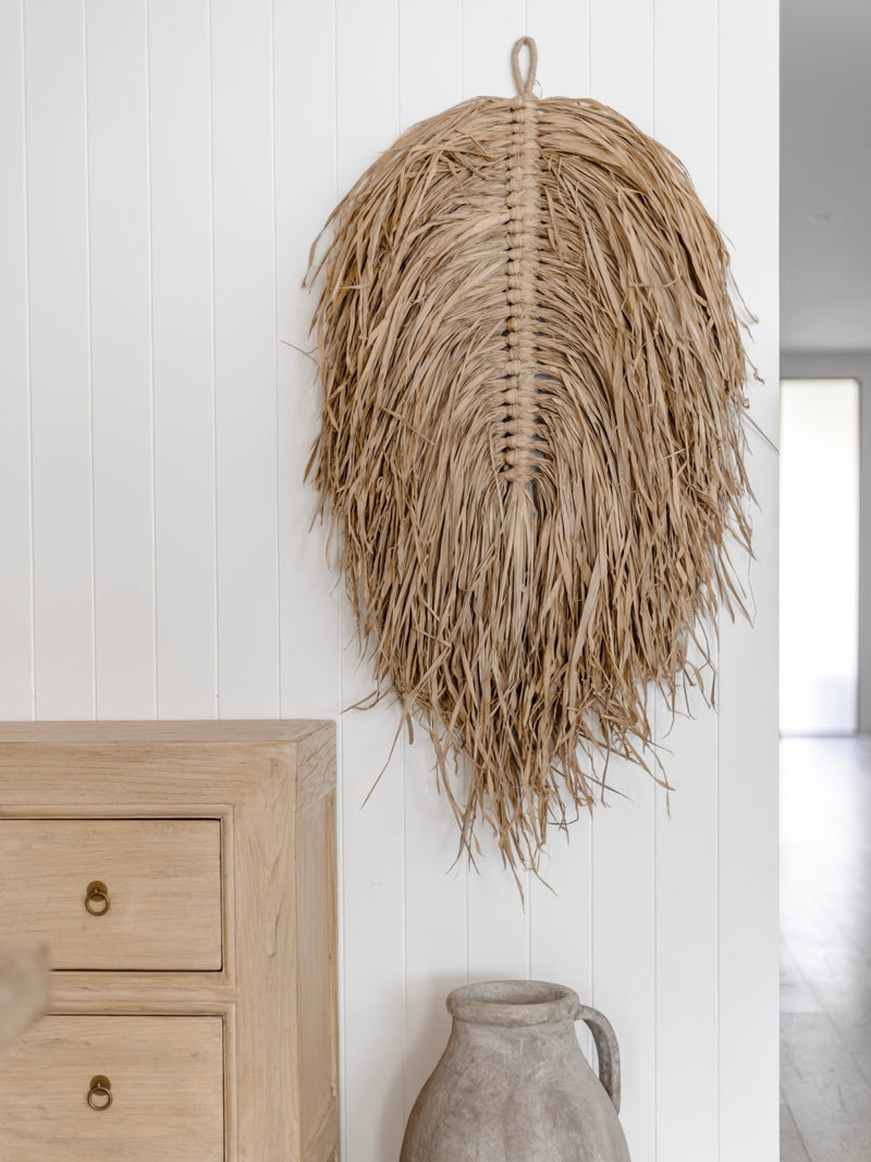 Luma | Raffia Leaf Wall Hanging - Wander & Wild Home