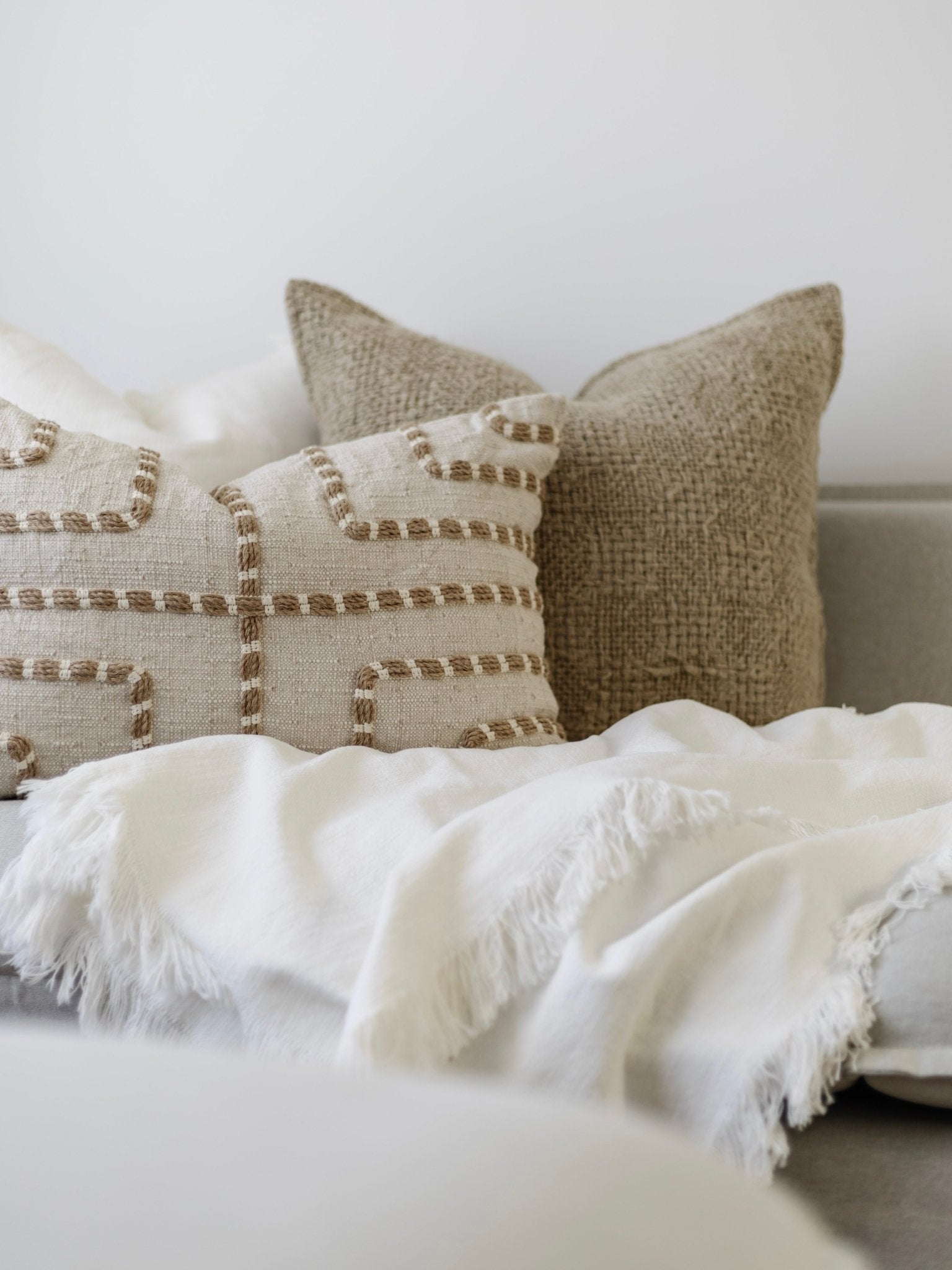 Petra Heavy Linen Throw - Soft White - Wander & Wild Home