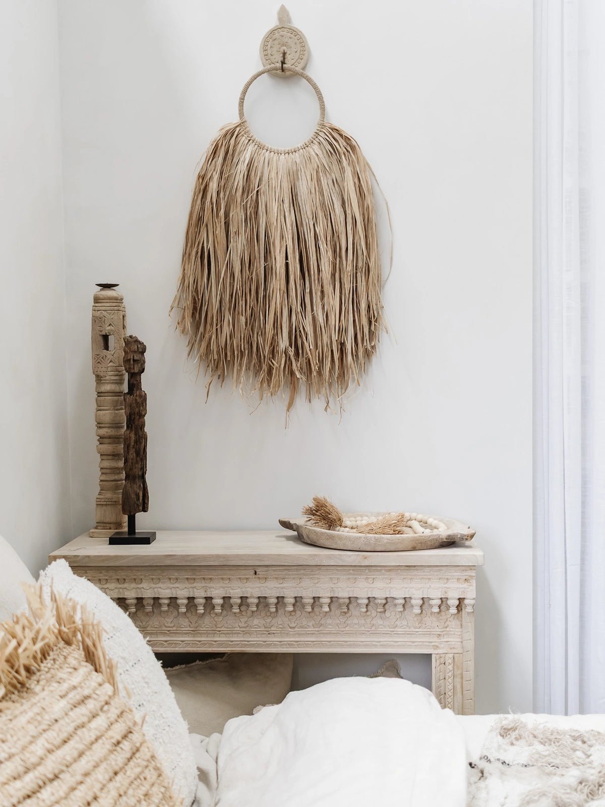 Rhea | Raffia Hooped Wall Hanging - Wander & Wild Home