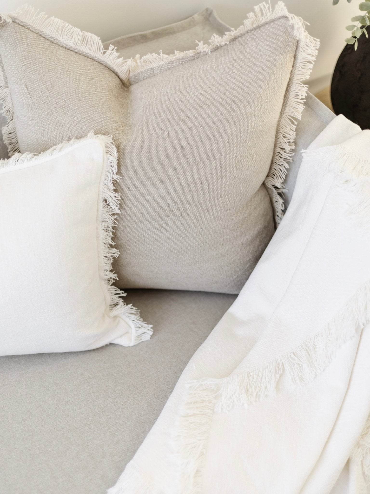 Riva Linen Cushion - Oatmeal/Natural - Wander & Wild Home