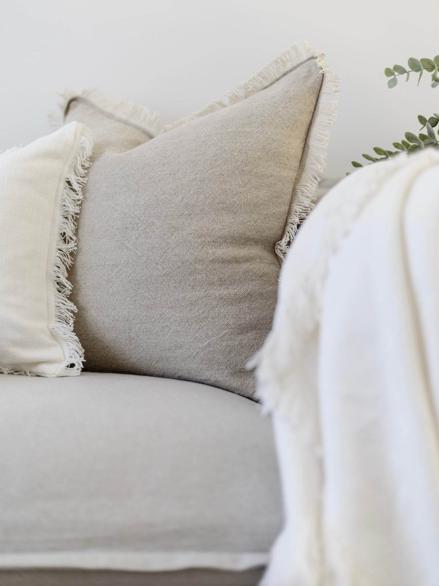 Riva Linen Cushion - Oatmeal/Natural - Wander & Wild Home