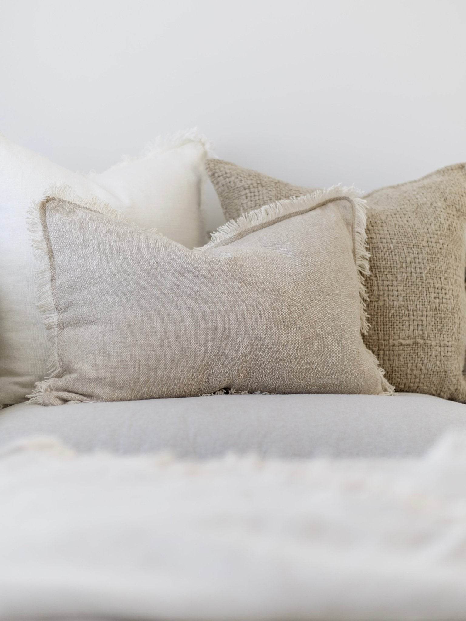 Riva Linen Cushion - Oatmeal/Natural - Wander & Wild Home