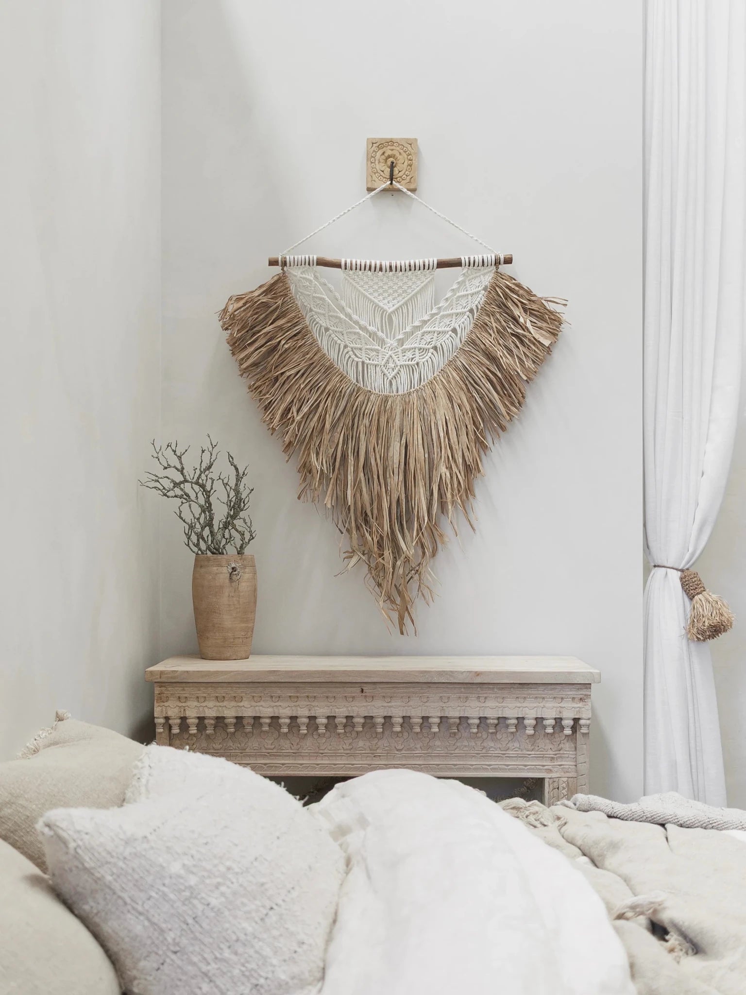 Shilo | Raffia x Macrame Wall Hanging - Wander & Wild Home