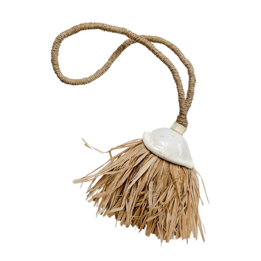 Tia Shell Tassel – Raffia & Cowrie Coastal Styling Accent