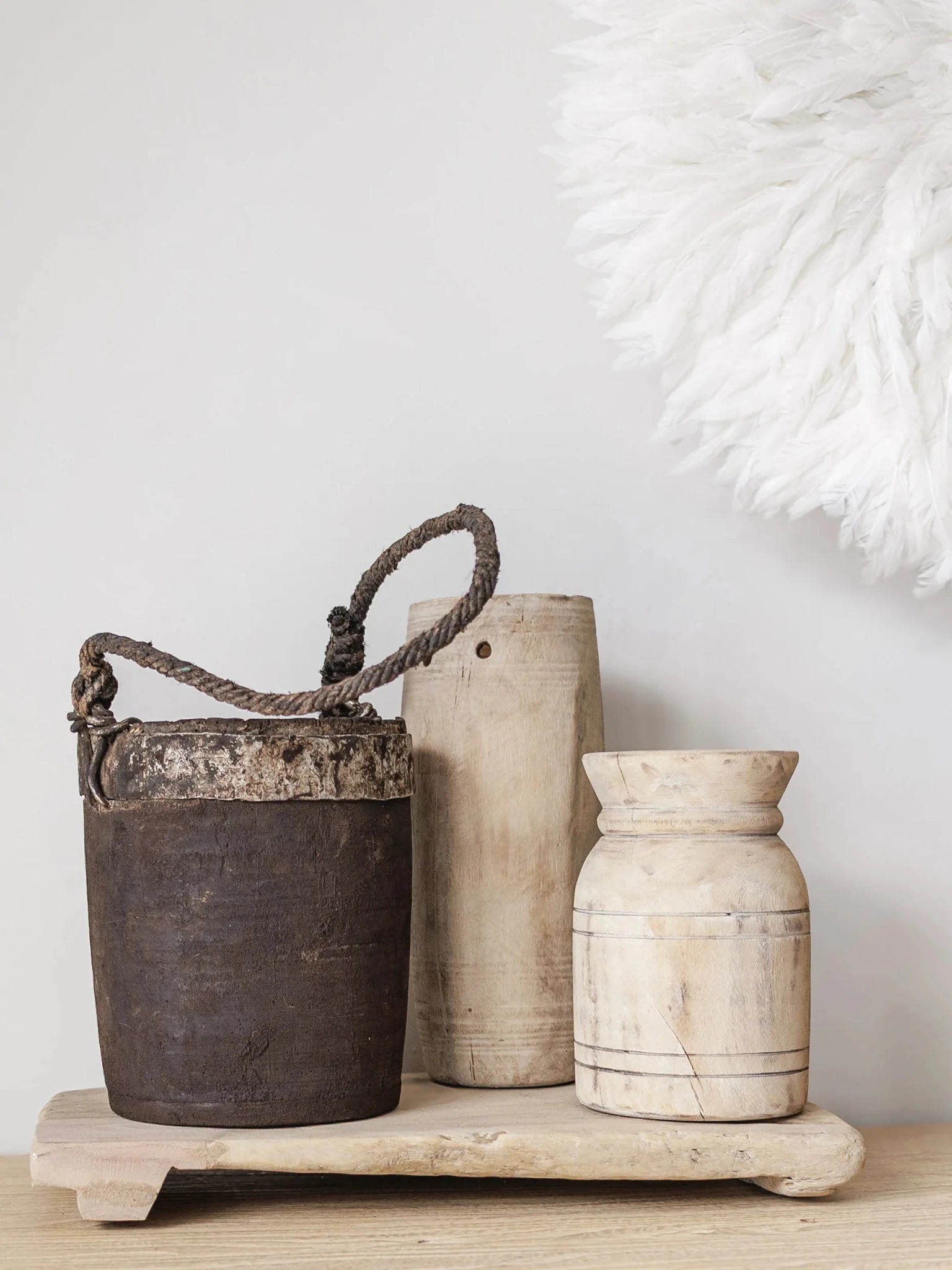 Vintage Indian Bottle Pot | Natural - Wander & Wild Home
