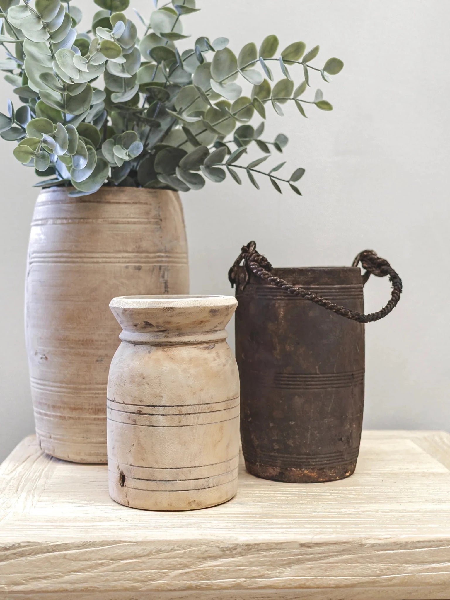 Vintage Indian Bottle Pot | Natural - Wander & Wild Home