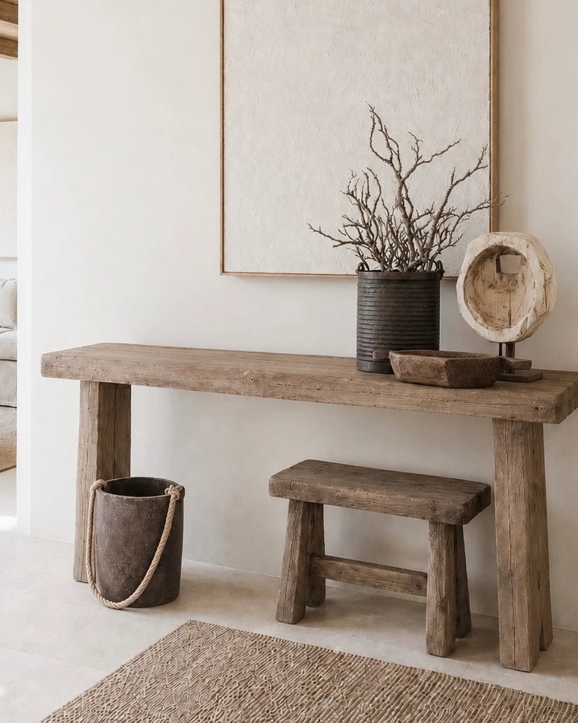 Vintage Indian Bowl on Stand - Wander & Wild Home