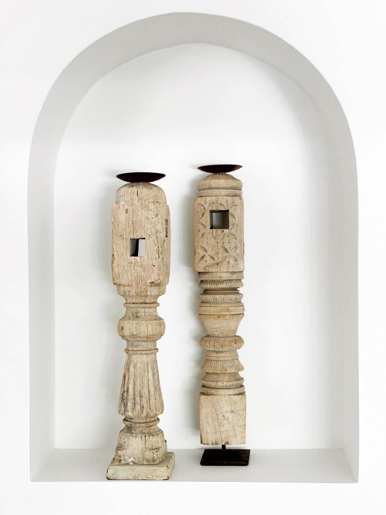 Vintage Indian Carved Candle Stand - Various - Wander & Wild Home