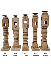 Vintage Indian Carved Candle Stand - Various - Wander & Wild Home