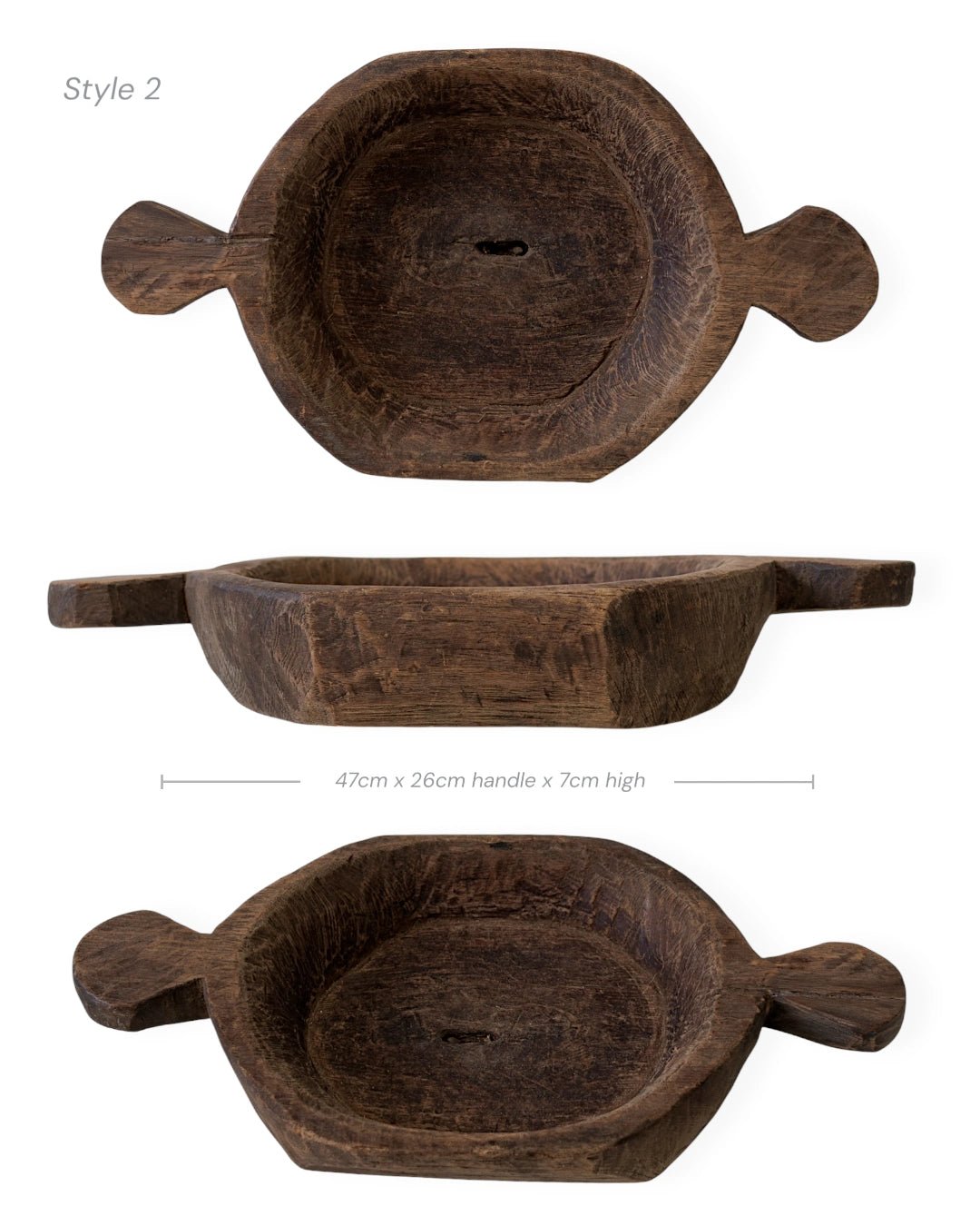 Vintage Indian Handled Parat Bowl - Rustic - Wander & Wild Home