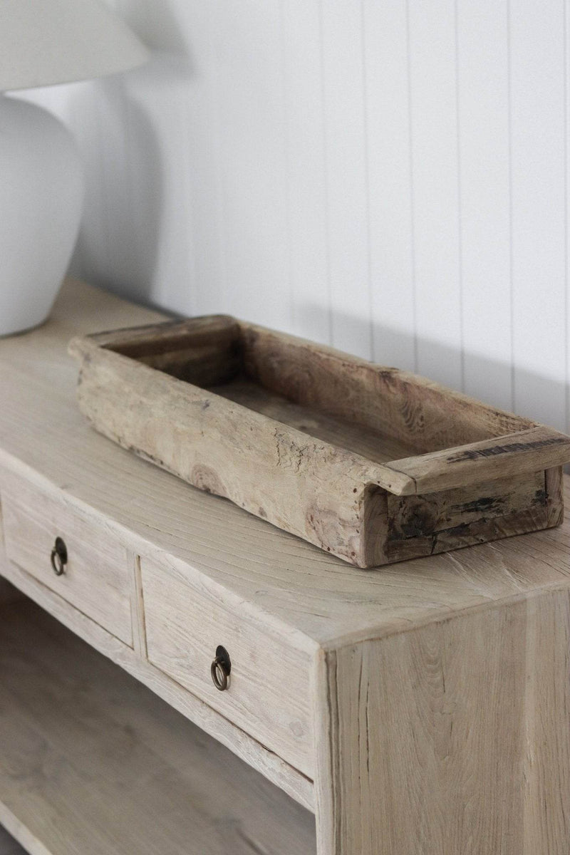 Vintage Indian Khaliya Wooden Tray - Large/XL - Wander & Wild Home