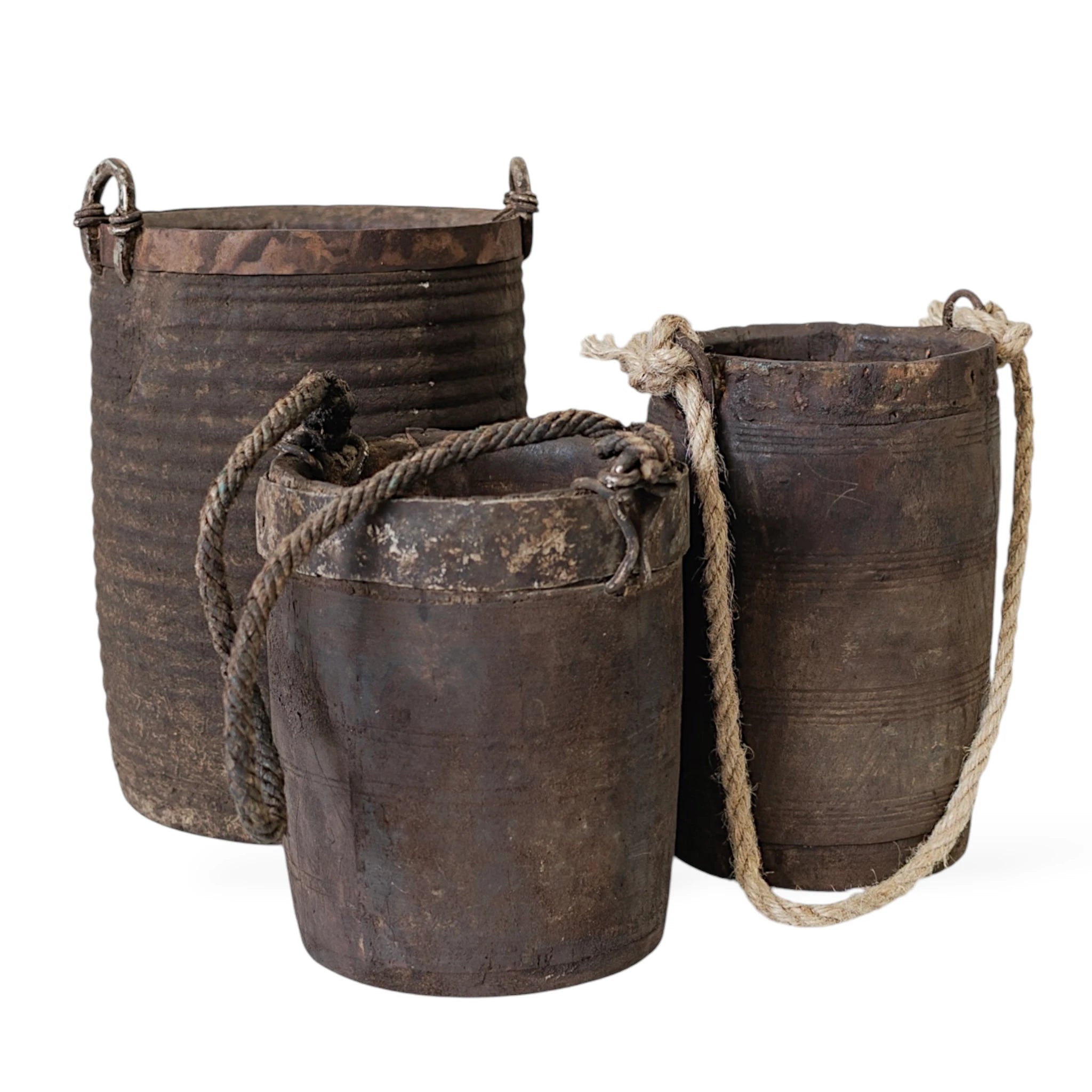 Vintage Indian Village Water Pot | Dark - Wander & Wild Home