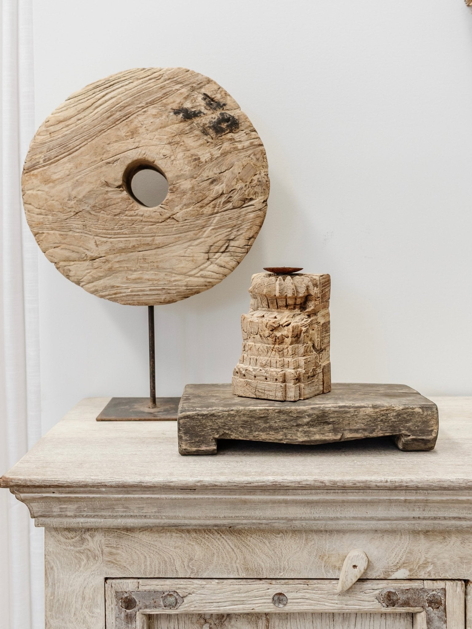 Vintage Indian Wheel on stand - Various - Wander & Wild Home