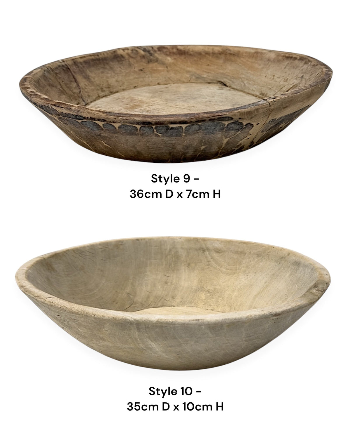 Vintage Indian Wooden Bowl - Bleached - Wander & Wild Home
