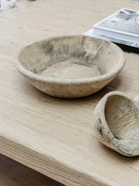 Vintage Indian Wooden Bowl -Bleached - Wander & Wild Home