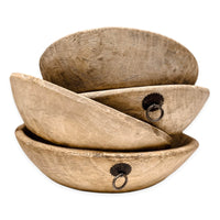 Vintage Indian Wooden Bowl -Bleached - Wander & Wild Home