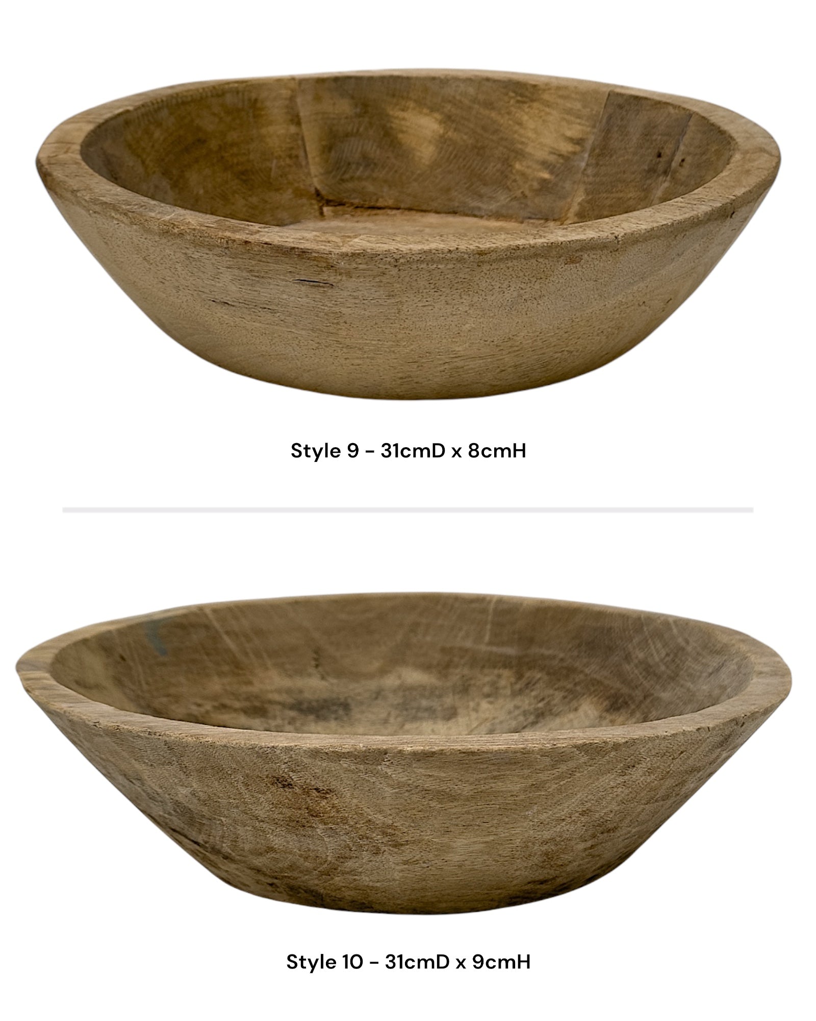 Vintage Indian Wooden Bowl - Bleached - Wander & Wild Home