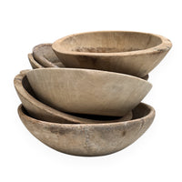 Vintage Indian Wooden Bowl - Bleached - Wander & Wild Home