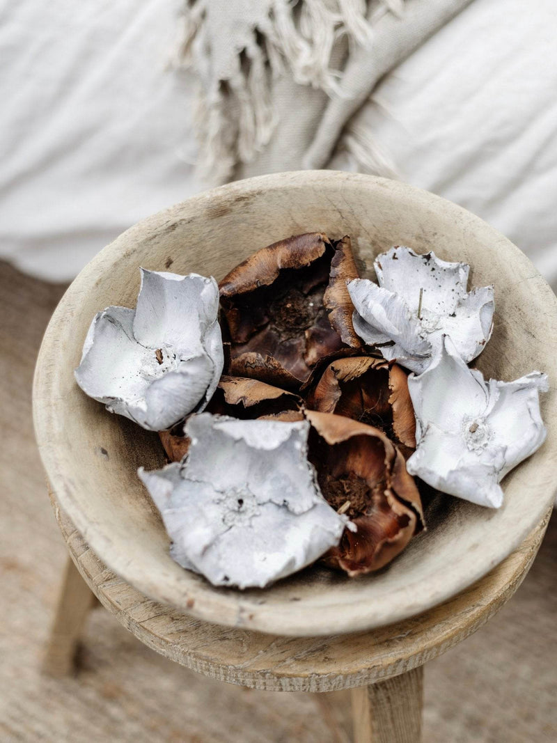 Vintage Indian Wooden Bowl -Bleached - Wander & Wild Home
