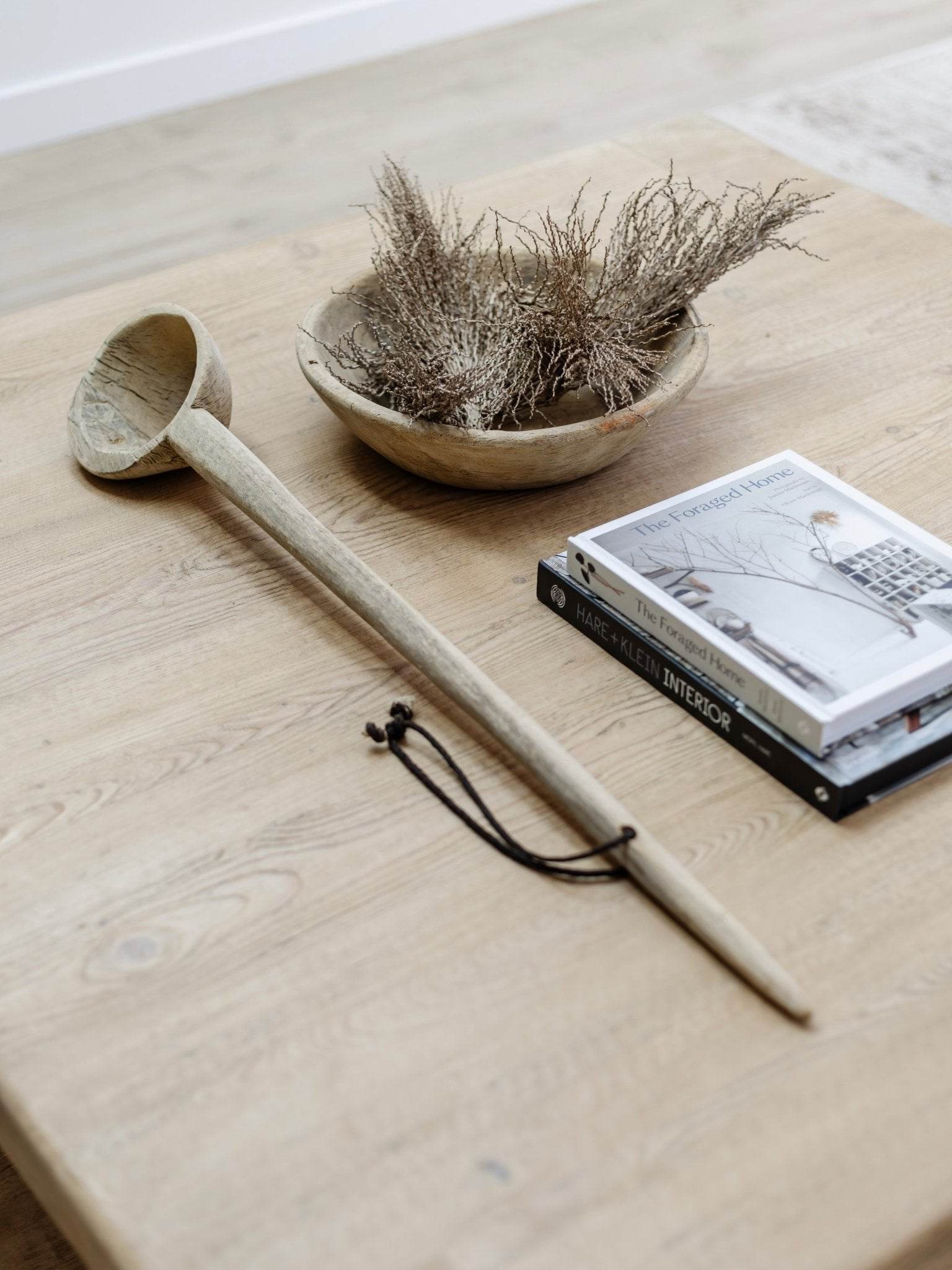 Vintage Indian Wooden Bowl -Bleached - Wander & Wild Home