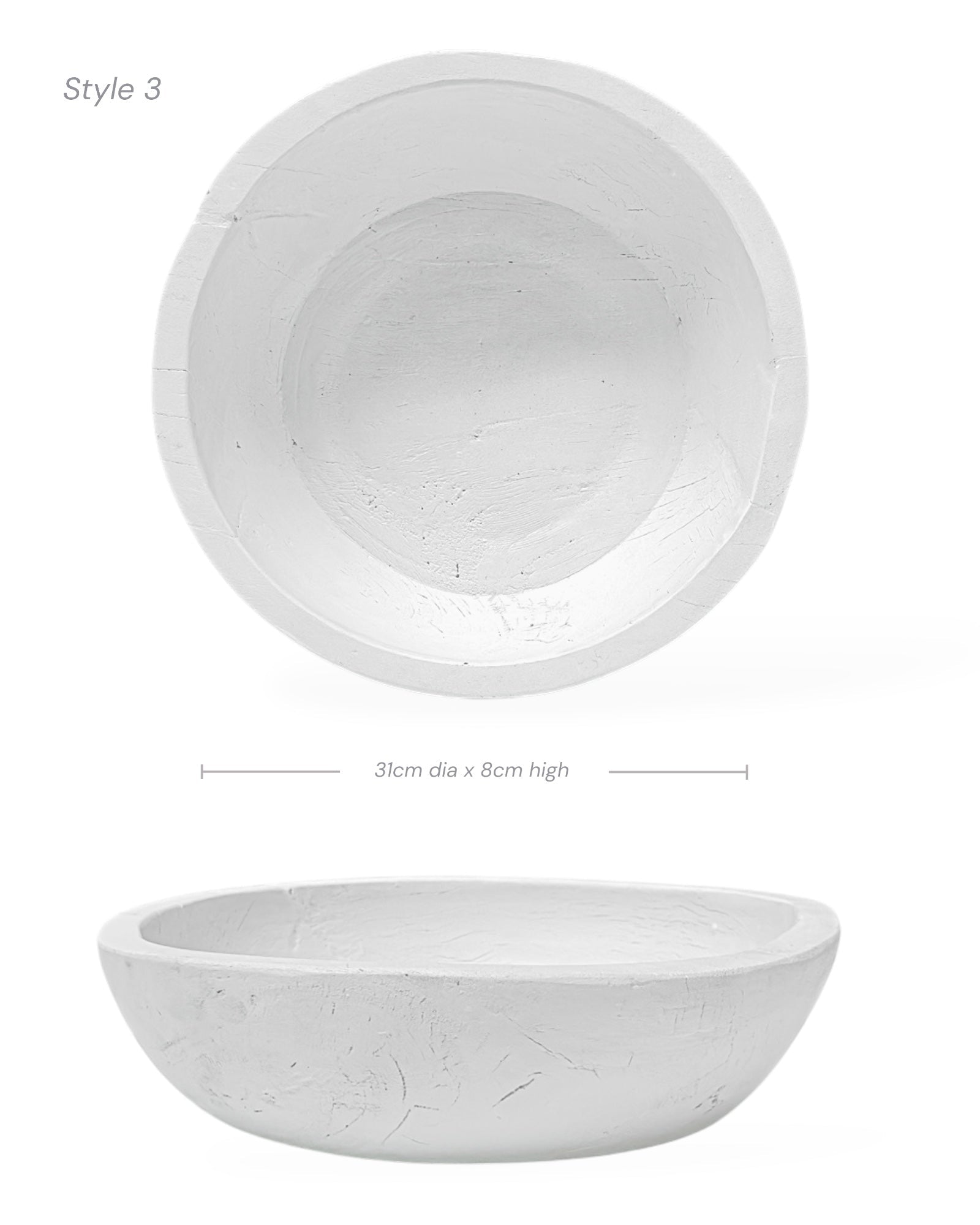 Vintage Indian Wooden Bowl - White - Wander & Wild Home