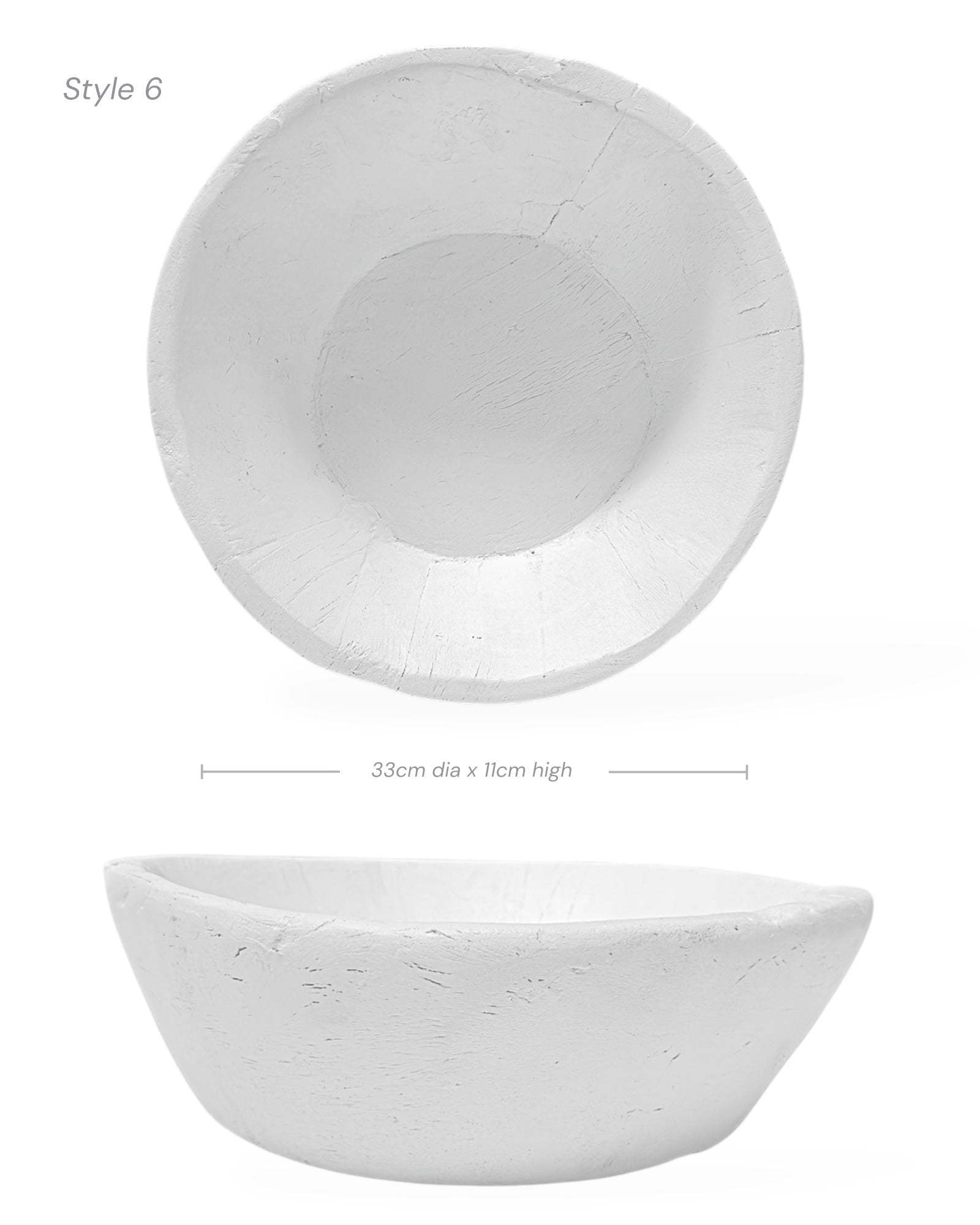 Vintage Indian Wooden Bowl - White - Wander & Wild Home
