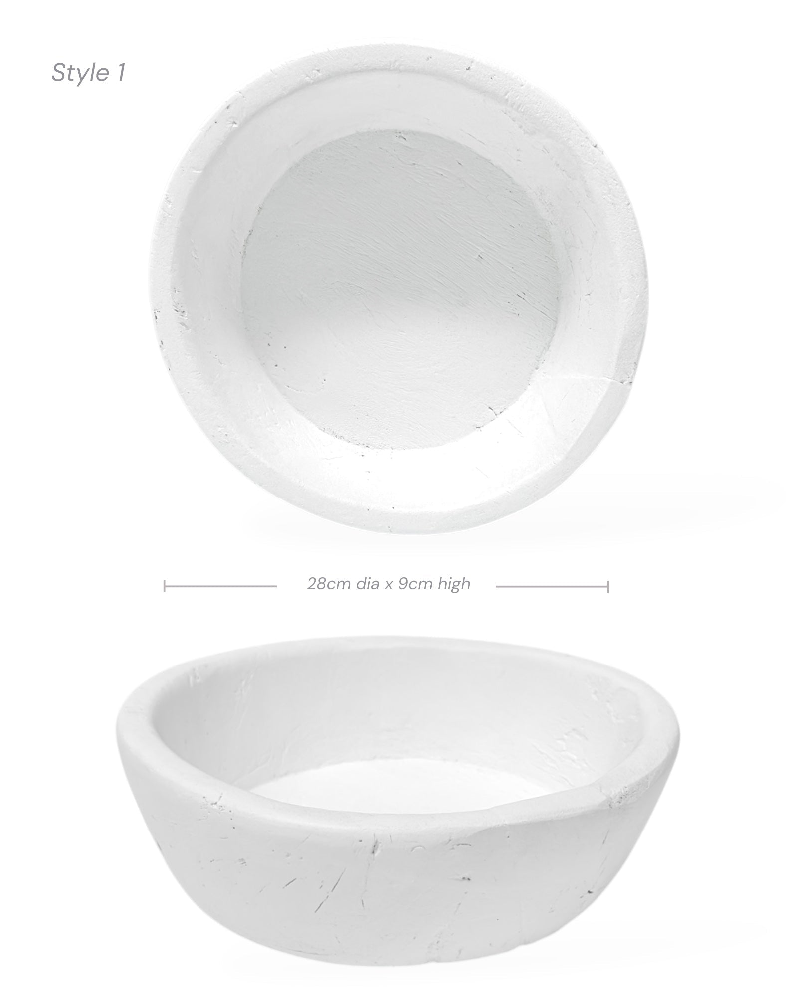 Vintage Indian Wooden Bowl - White - Wander & Wild Home