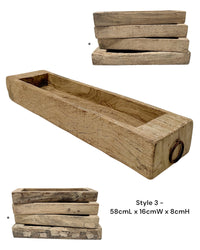 Vintage Indian Wooden Tray - Natural - Wander & Wild Home