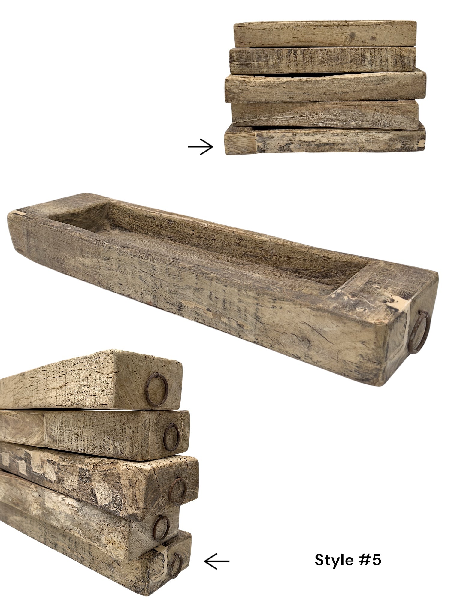 Vintage Indian Wooden Tray - Natural - Wander & Wild Home