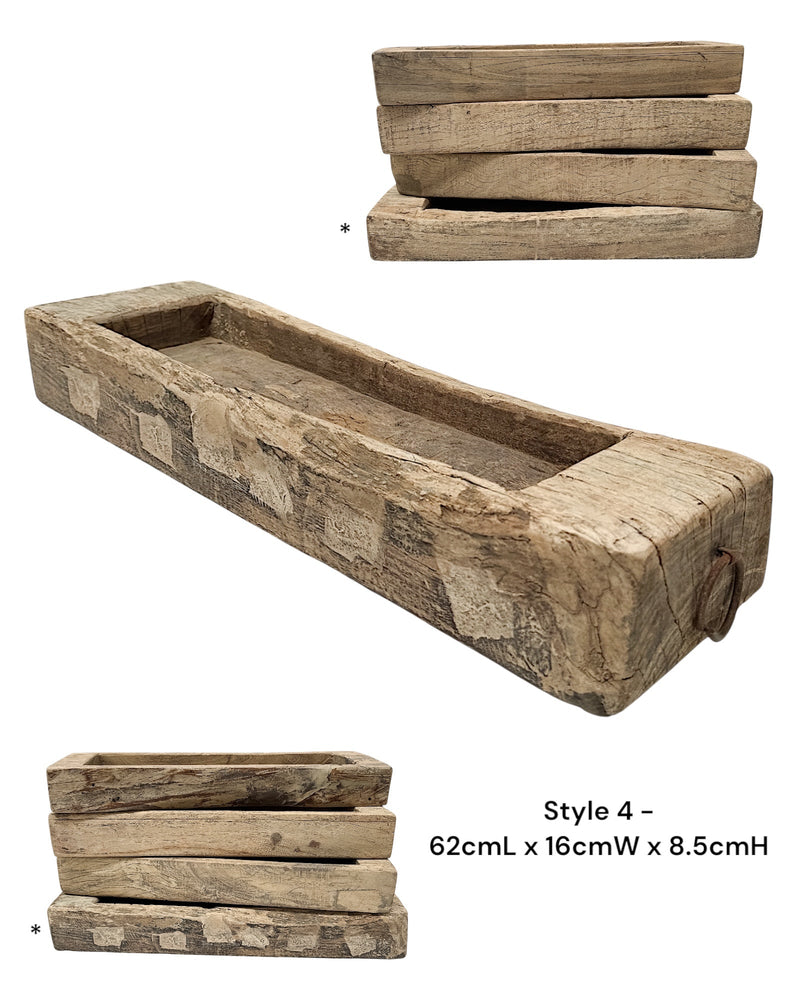 Vintage Indian Wooden Tray - Natural - Wander & Wild Home
