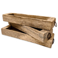 Vintage Indian Wooden Tray - Natural - Wander & Wild Home