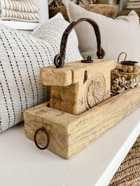 Vintage Indian Wooden Tray - Natural - Wander & Wild Home