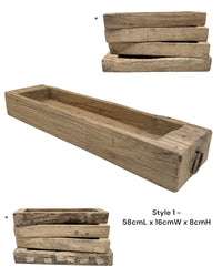 Vintage Indian Wooden Tray - Natural - Wander & Wild Home