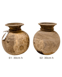 Vintage Matka Wooden Pot - Wander & Wild Home