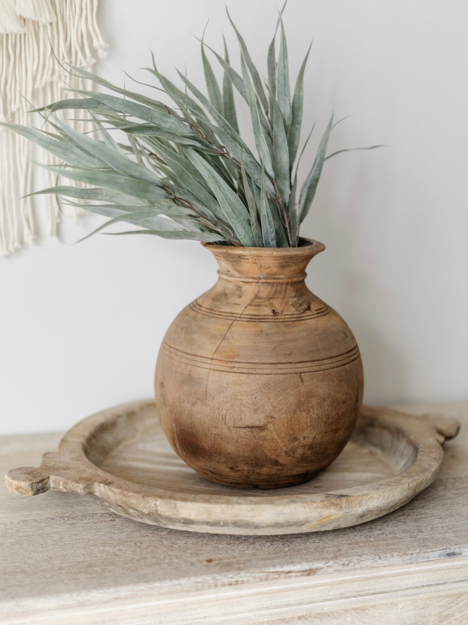 Vintage Matka Wooden Pot - Wander & Wild Home
