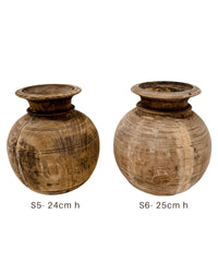 Vintage Matka Wooden Pot - Wander & Wild Home